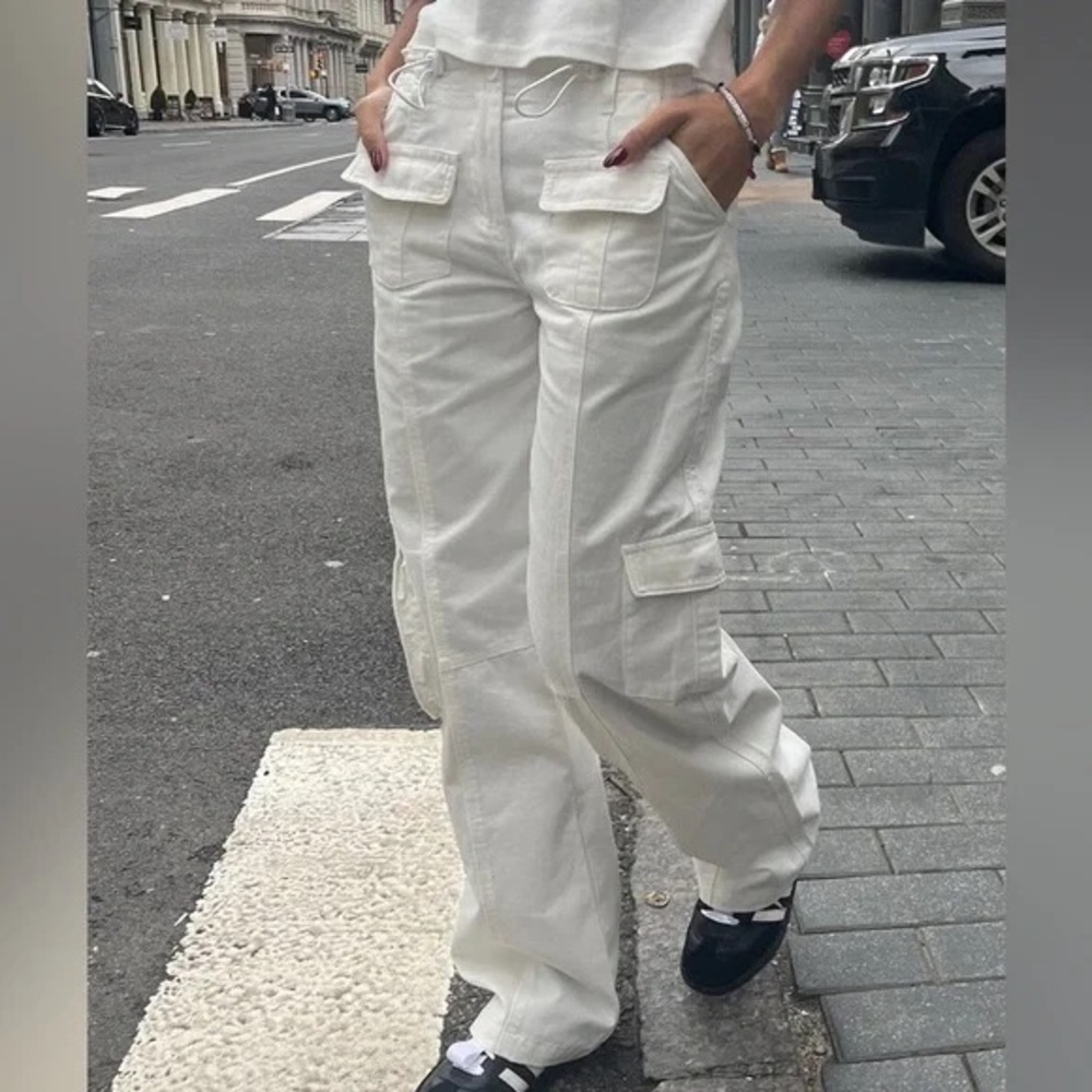 Brandy Melville White Kim Cargo Pants